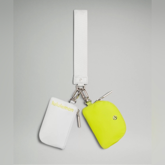 NEW Lululemon Dual Pouch Wristlet Vapor/Lichen Yellow - Picture 1 of 6